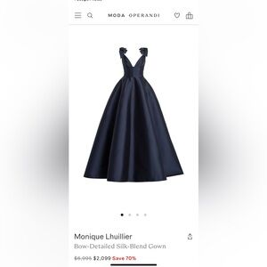 Monique Lhuillier Bow-Detailed Silk-Blend Gown- **size 6 but fits size 2 or 4***